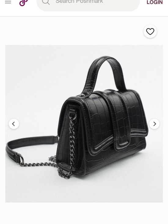 Zara Handbags - Zara Mini City Black Croc-Embossed Top Handle Shoulder Bag